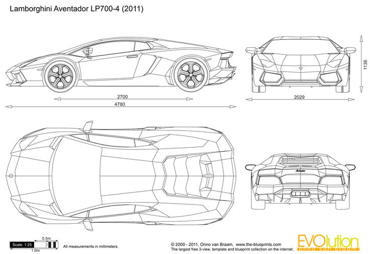 Blueprint de Lamborghini à modéliser en exercice