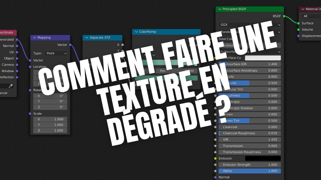 Comment faire une texture en dégradé sur Blender ?