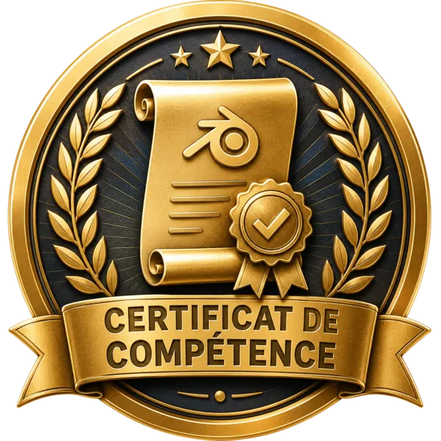 Badge de certificat Blender 360